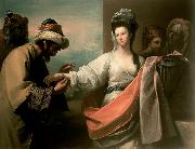 Benjamin West Isaac s servant trying the bracelet on Rebecca s arm Sweden oil painting artist